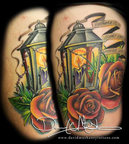Tattoos - Lantern and Roses - 76616